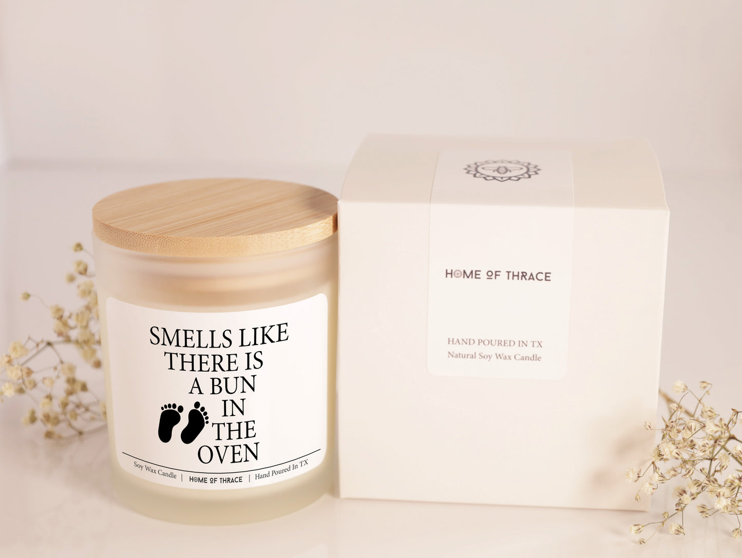 Bun In The Oven Pregnancy Announcement Gift Candle For New Dad and Mom