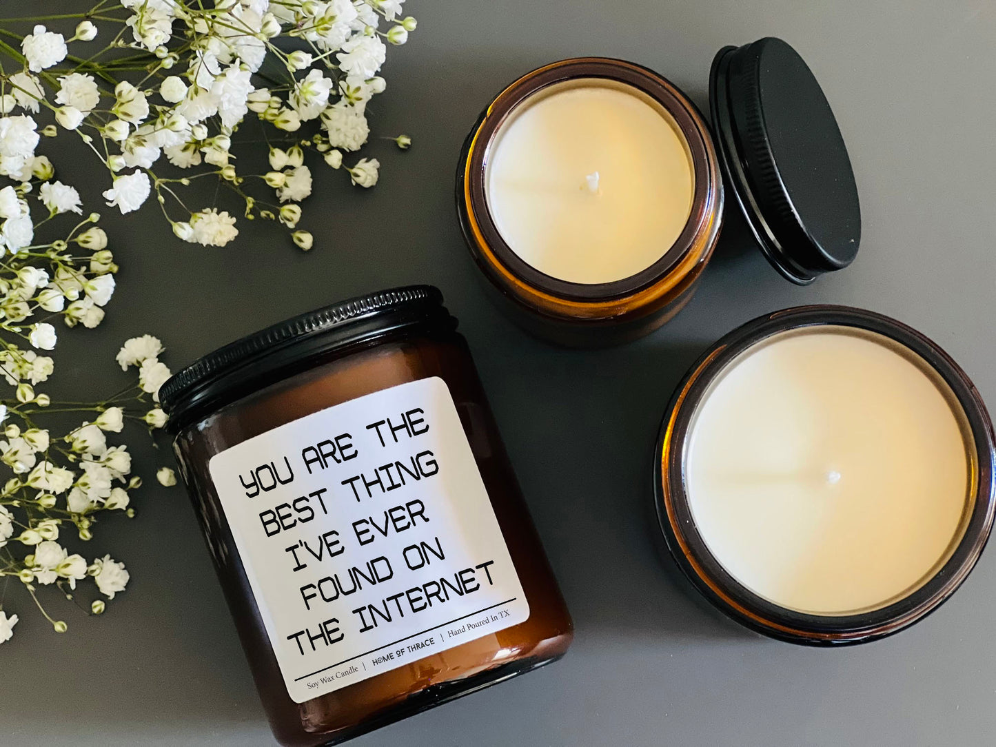Best Thing On the Internet Anniversary Gift Candle for him, Boyfriend