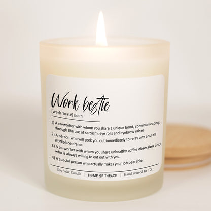 Work Bestie Definition employee Gift Candle For Co-Workers and Funny Staff