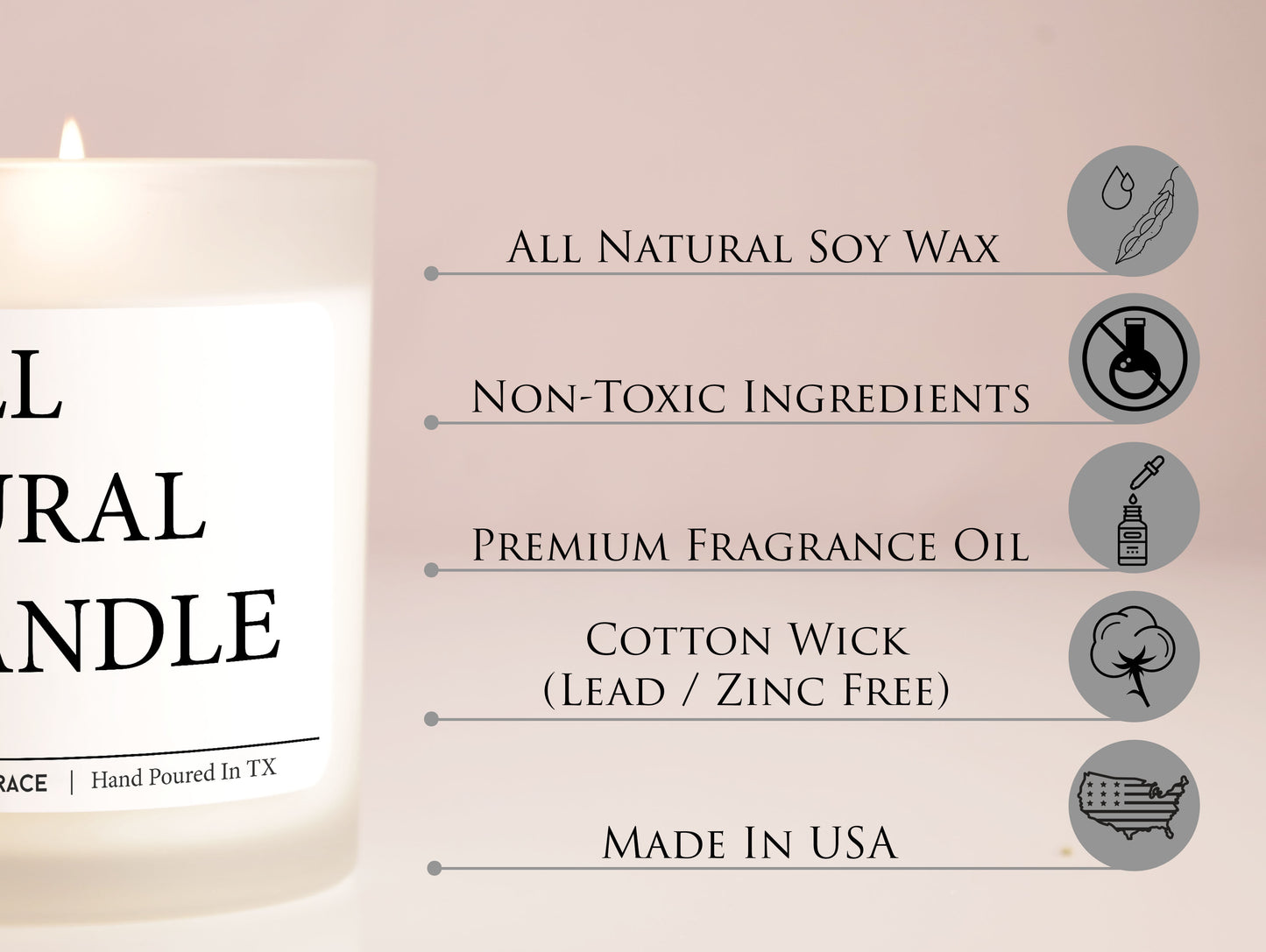 Vanilla Bean Candle White Jar Soy Wax Candle