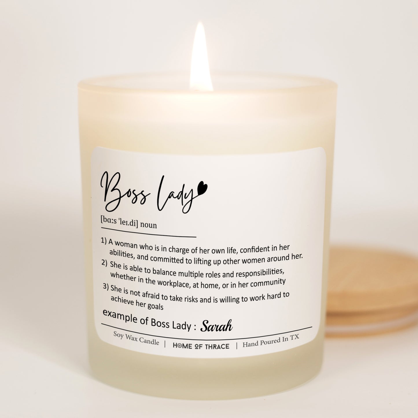 New Business Owner Personalized Boss Lady Definition Gift Candle