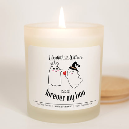 Forever My Boo Personalized Halloween Candle For Couples | Gothic Home Decor