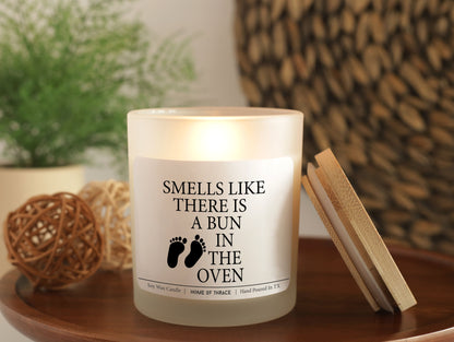 Bun In The Oven Pregnancy Announcement Gift Candle For New Dad and Mom