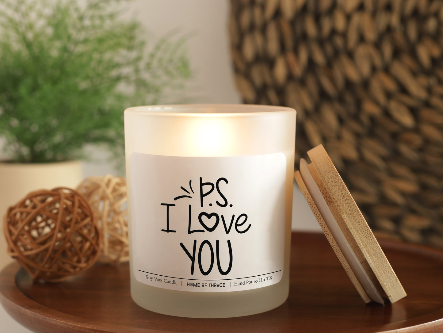 P.S. I love You Valentine's Day Relationship Gift Candle For Boyfriend, Girlfriend