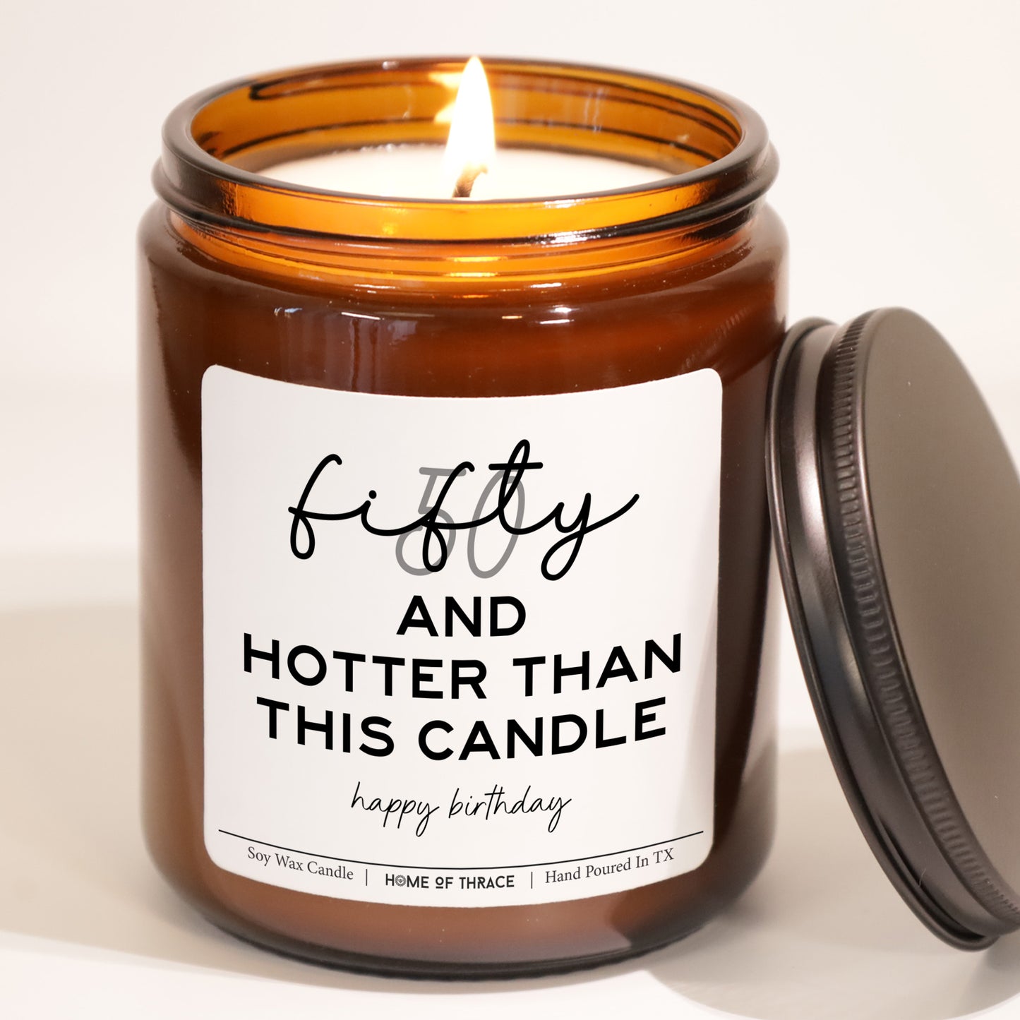 50th Age Humor Milestone Fun Birthday Unique Present Gift Candle