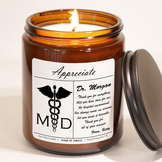 Appreciation Gift Candle For Medical Doctor | Personalized Thank You Message