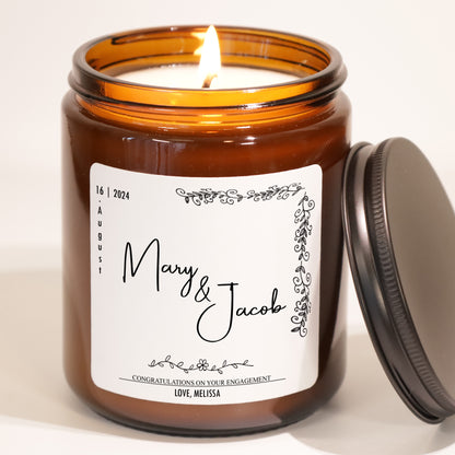 Personalized Engagement Congratulations Gift Candle | Bride To Be Soy Candle