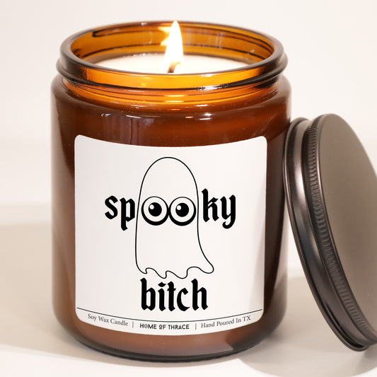 Spooky Bitch Funny Halloween Fall Decoration Soy Wax Scented Candle