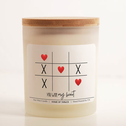 You Won My Heart XOXO Valentines Day Gift Candle
