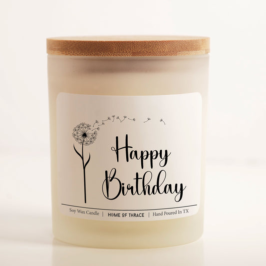 Happy Birthday Dandelion Soy Candle Decorative Gift For Friends
