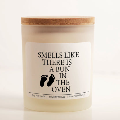 Bun In The Oven Pregnancy Announcement Gift Candle For New Dad and Mom