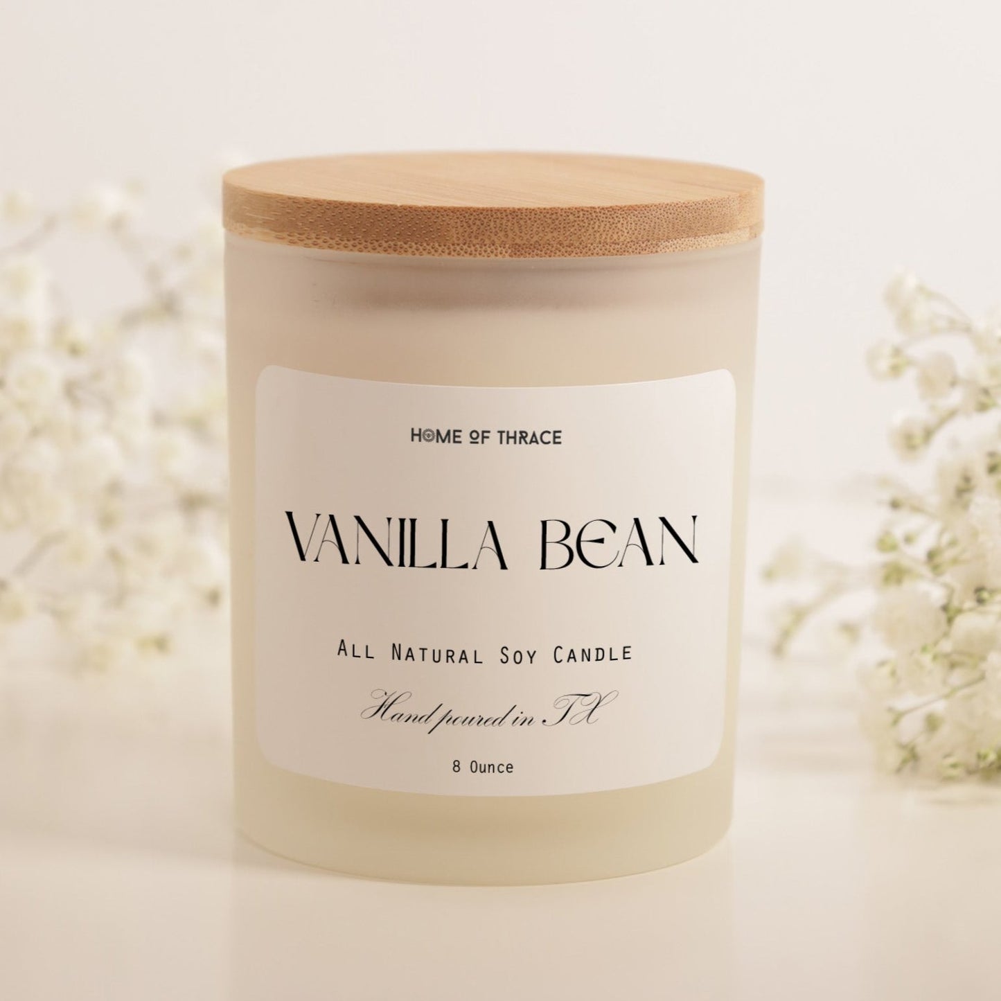 Vanilla Bean Candle White Jar Soy Wax Candle