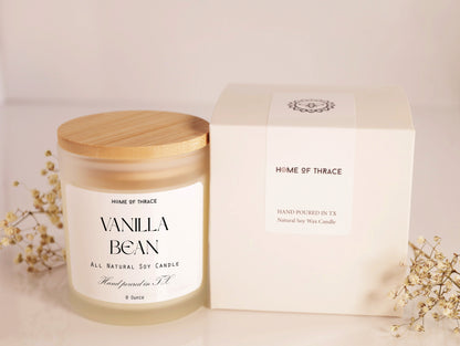 Vanilla Bean Candle White Jar Soy Wax Candle