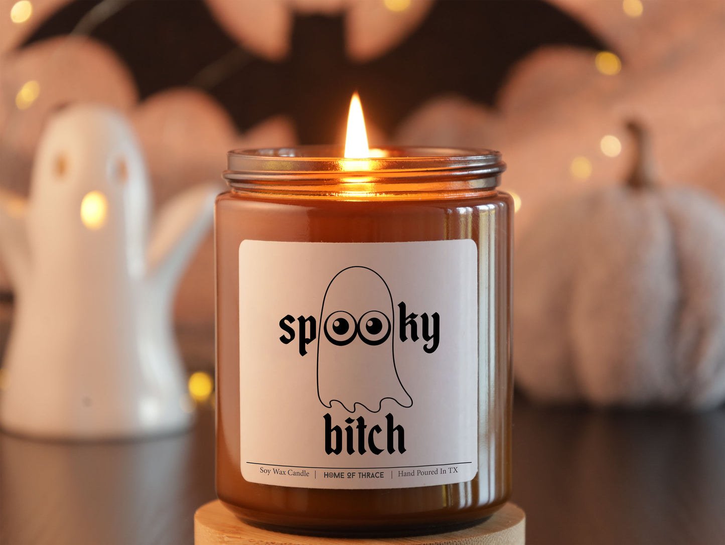 Spooky Bitch Funny Halloween Fall Decoration Soy Wax Scented Candle