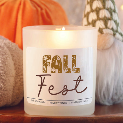 Fall Fest Autumn Candle Decorative Handmade Fall Scent Candle